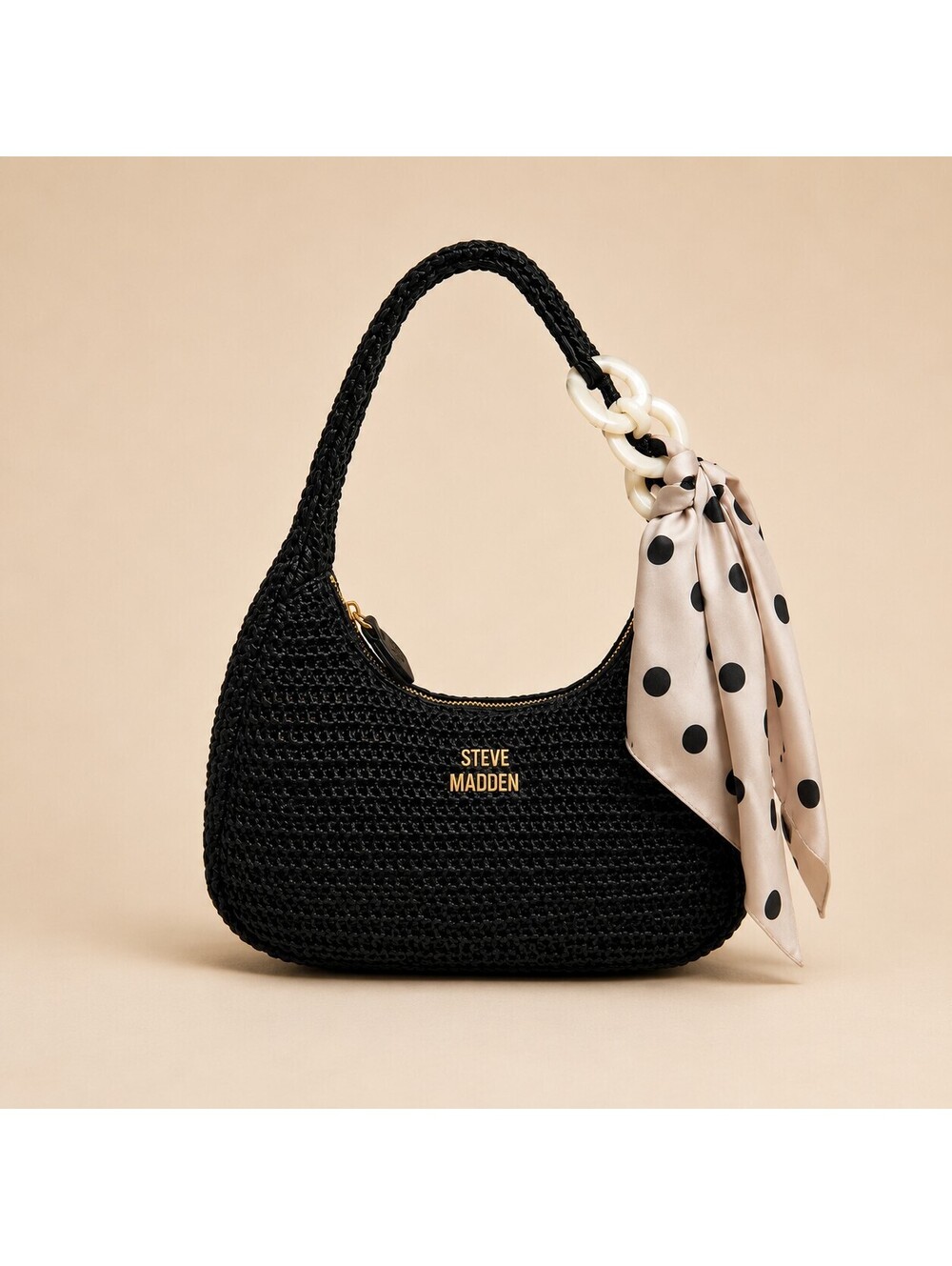 Steve Madden Bdaena Scarf Straw Hobo Bag